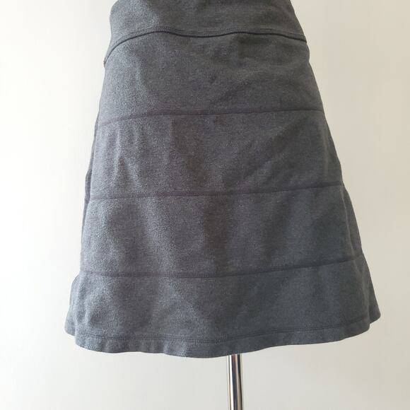 Athleta Strata Skirt A-Line Gray Cotton Zip Pockets Elastic Waist XS - Picture 8 of 12